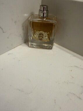 Juicy Couture Gold Accent Clear Glass Perfume Bottle